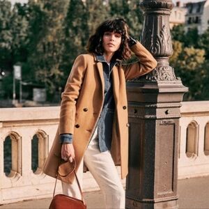 Sezane Johnson Coat in Camel size 36 NWT